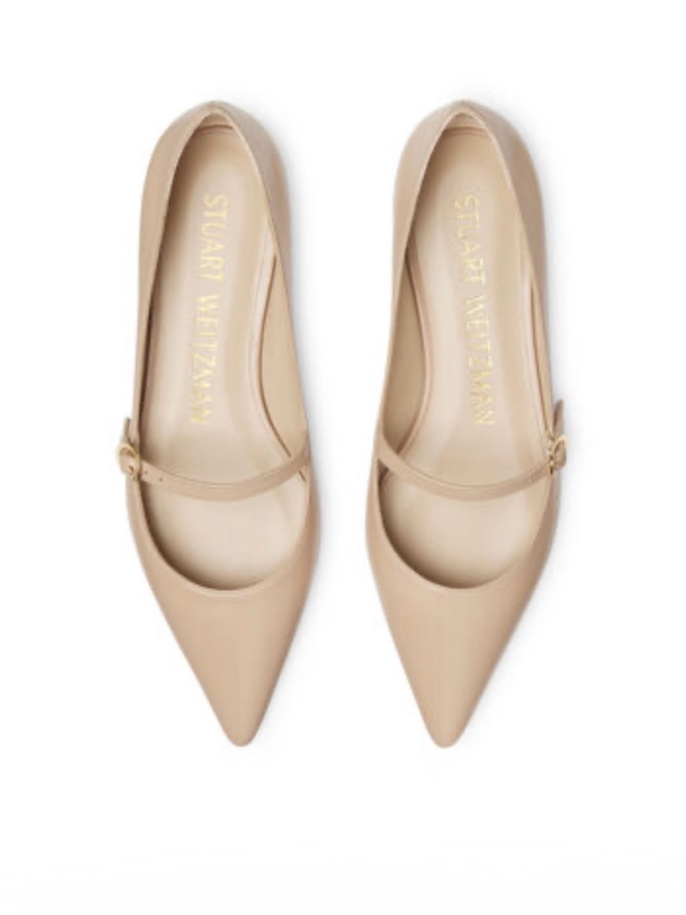 STUART WEITZMAN
EMILIA LEATHER MARY JANE FLATS Nude size 7 Like NEW